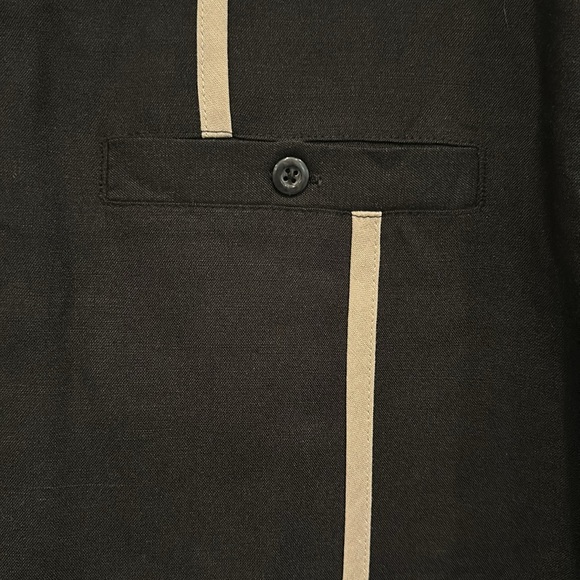 Men’s centro black shirt , cream detail. XL - Picture 2 of 4